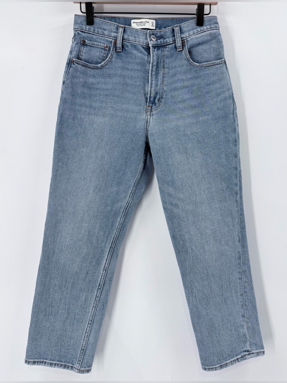 Abercrombie & Fitch Curve Love Ultra High Rise Ankle Straight Jeans